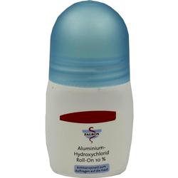 Ein Antitranspirant in einer weißen Flasche mit blauem Deckel.