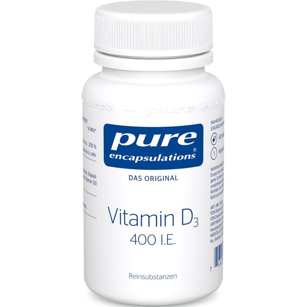 Eine weiße Flasche mit Vitamin D3 von Pure Encapsulations.