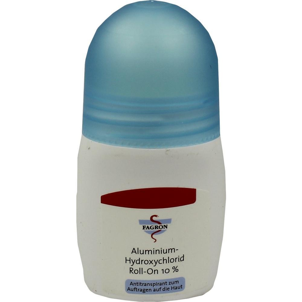 Ein Antitranspirant in einer weißen Flasche mit blauem Deckel.
