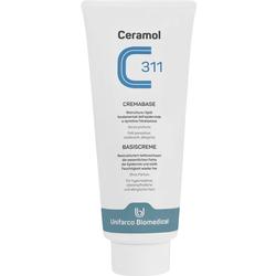 Weiße Tube mit blauer Aufschrift: "Ceramol C311 Basiscreme".